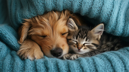 仲良しの猫と犬