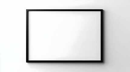 Black Frame Mockup on White Wall for Artwork Display