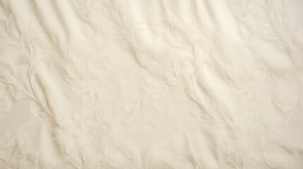 Obraz premium Elegant beige wallpaper with intricate leaf patterns, offering a luxurious and classic feel suitable for upscale interiors.