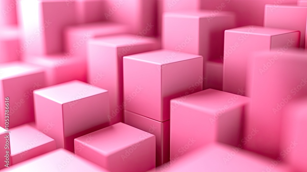 Fototapete a playful pink 3d cubes backdrop with minimalist design, providing a modern and stylish platform for