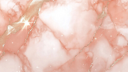 Fototapeta premium Elegant peach marble texture with gold veins and subtle sparkles