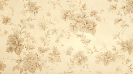 Obraz premium A monochrome floral design captures the essence of vintage style with elegant blossoms and artistic charm in neutral tones.