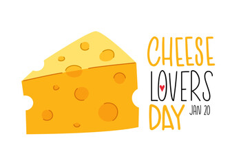 Cheese lovers day. January 20.  Social media design template for celebration