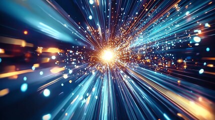 Fototapeta premium Abstract Light Streaks and Glowing Particles.