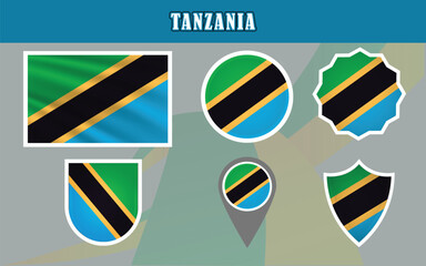 Stunning vector of the National Flag of Tanzania, showcasing its vibrant colors and unique design. Perfect for cultural projects, educational materials, or travel-themed designs.