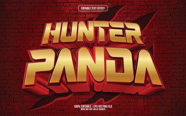 Hunter panda 3D editable text effect © hellomuh22