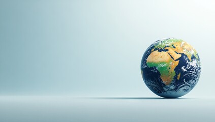 3D realistic Earth Day illustration on a white background, highly detailed
