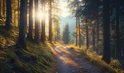 Obraz premium Spectacular Nature and Scenic Wonders: Golden Hour Sunsets, Lush Forests, Tranquil Beaches, and Vibrant Fields of Flowers in Stunning Views