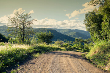 dirth road in the mountains in brazil