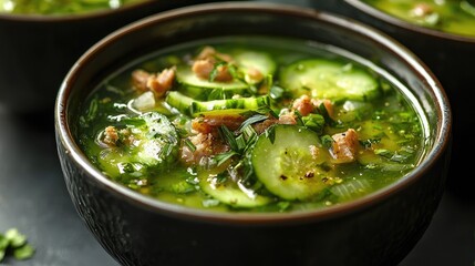 Cucumber Soup With Pork Stuffed
