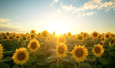 Fototapeta premium Spectacular Nature and Scenic Wonders: Golden Hour Sunsets, Lush Forests, Tranquil Beaches, and Vibrant Fields of Flowers in Stunning Views