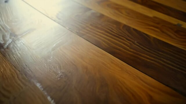 close-up texture of wooden parquet with natural pattern. Video 4k
