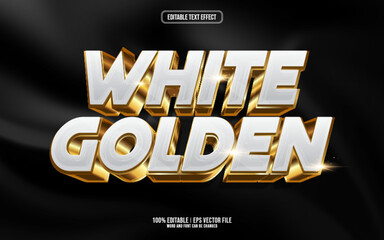 White golden 3D editable text effect