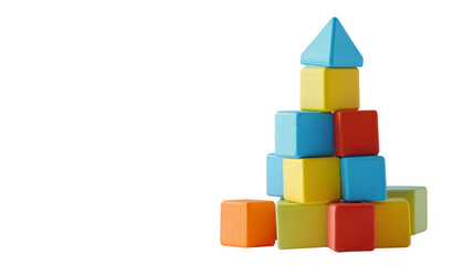 Obraz premium Building Blocks baby toy isolated on transparent background, PNG 