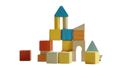 Building Blocks baby toy isolated on transparent background, PNG  
