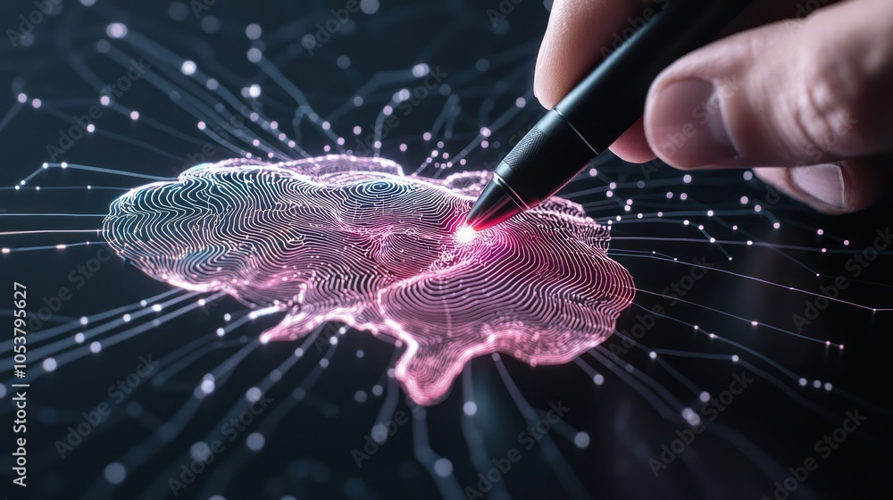 Poster digital strategist mapping virtual lines with precision | high luminosity 32k technology