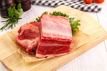 Raw beef rib for cooking