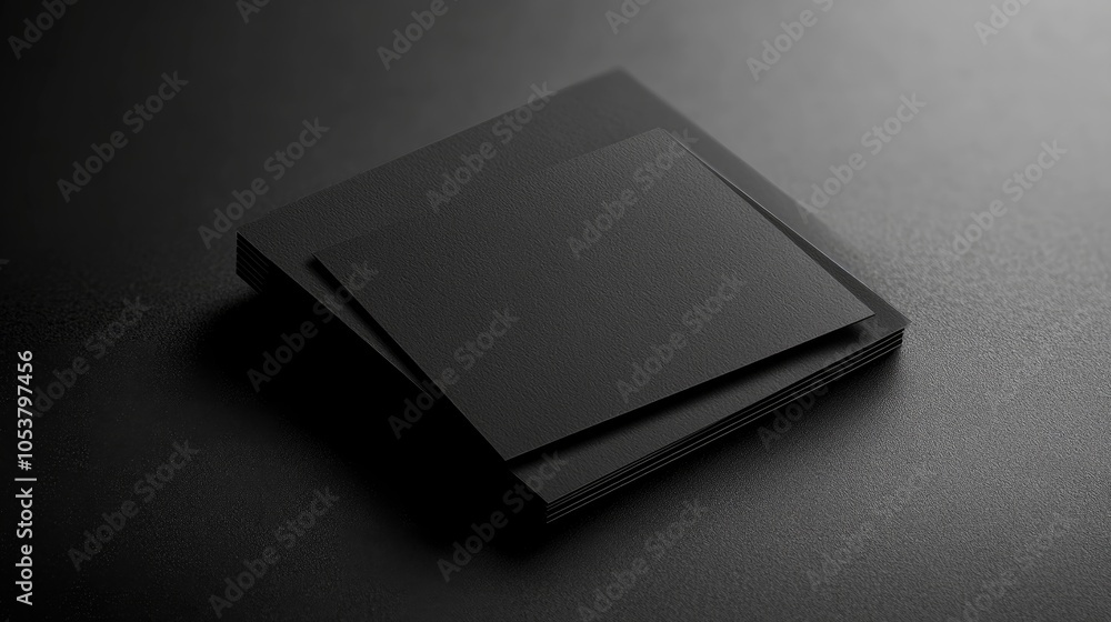 Poster business card mockup template featuring a black background with deep shadows showcasing a blank spac