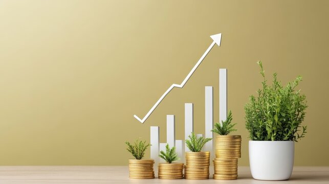 Trends in gold security stable security charts highlighting growth potential consistent wealth protection, photorealistic