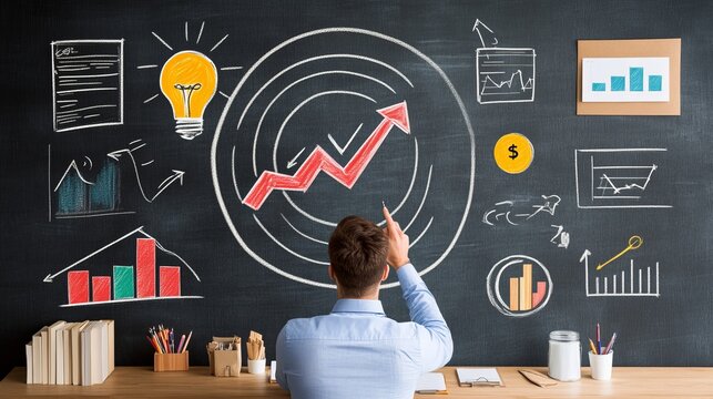 business mindset goals discipline maintain consistency in goal achievement track progress and adjust strategies accordingly, photorealistic