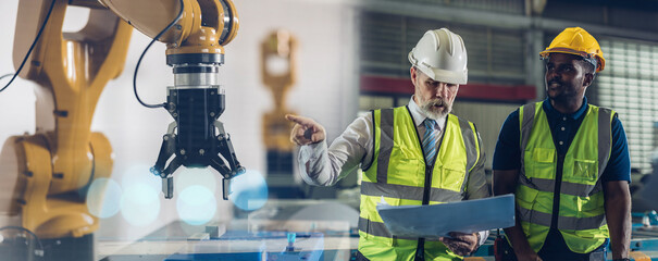 Foreman or worker work at factory site check up machine or products in site.