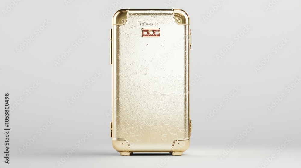 Poster illuminated digital safe with gold and inflation metrics in 3d c4d style for high luminosity design 