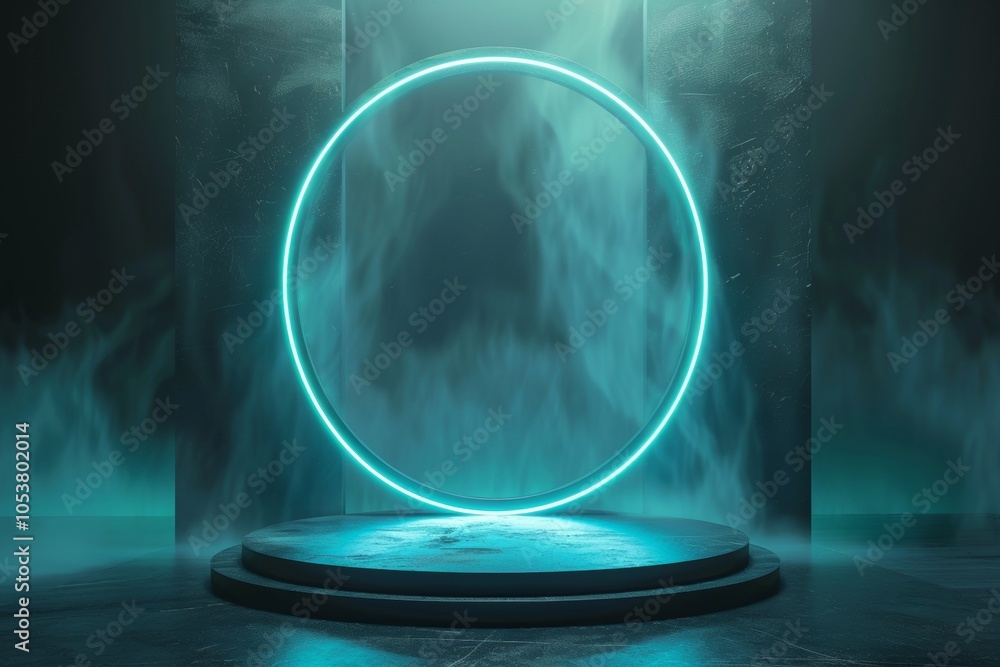 Poster podium background 3d light tech stage future platform game abstract. podium 3d background technology