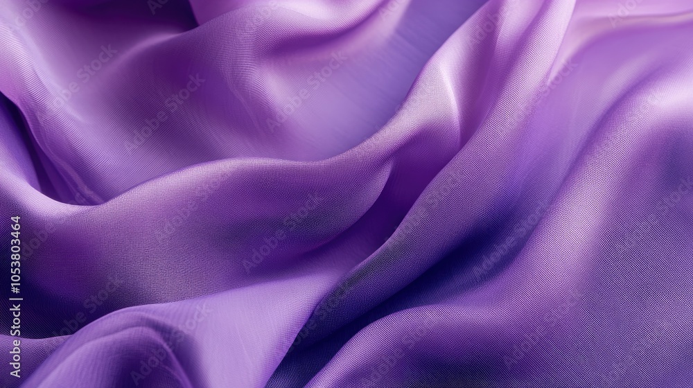 Poster violet wave patterned fabric representing the 2022 color trend stylish textile backdrop with a textu