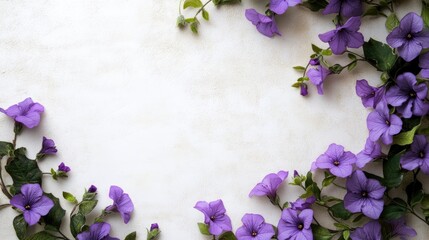 Elegant design featuring purple flowers for holiday greeting mockup