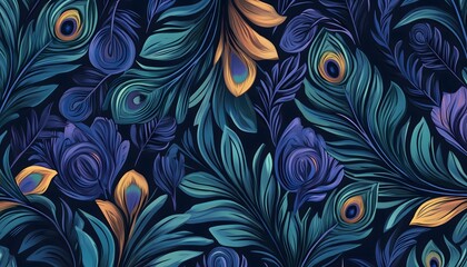 A vibrant peacock feather wallpaper