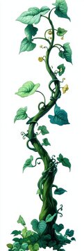 early Victorian chromolithograph tall magic fairytale fat stalk beanstalk from Jack and the beanstalk thick isolated on white it is used for chenille ornies as a craft supply