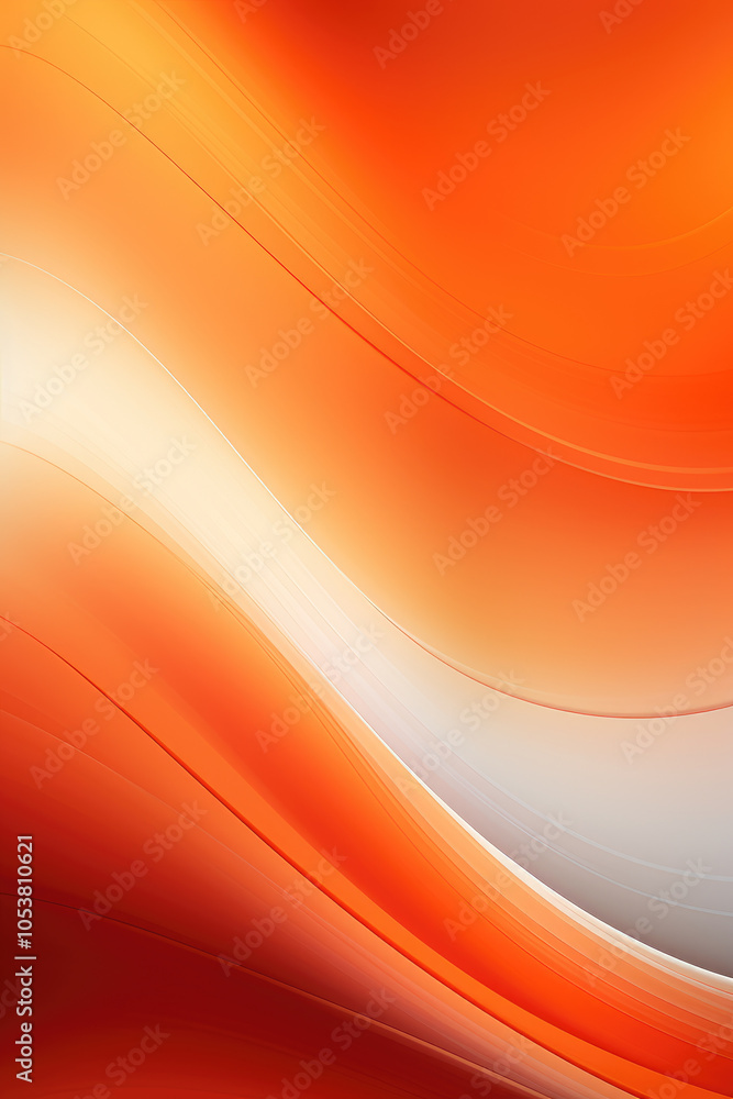 Poster A striking abstract composition with vivid orange waveforms, dynamically flowing and creating a sense of movement and vitality.