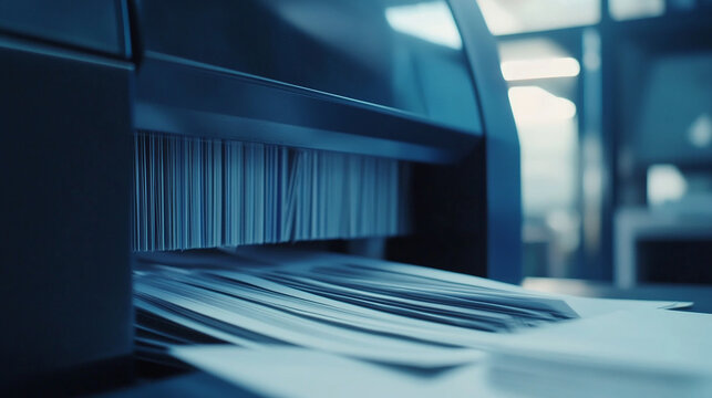 Shredding paper organized and secure scene