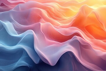 Obraz premium Abstract wavy colorful background with blue, pink, and orange tones.