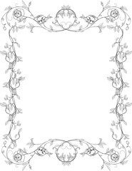 Rose garden illustration in Fine line art 