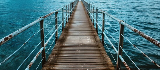 Fototapeta premium Steel Bridge Across The Water