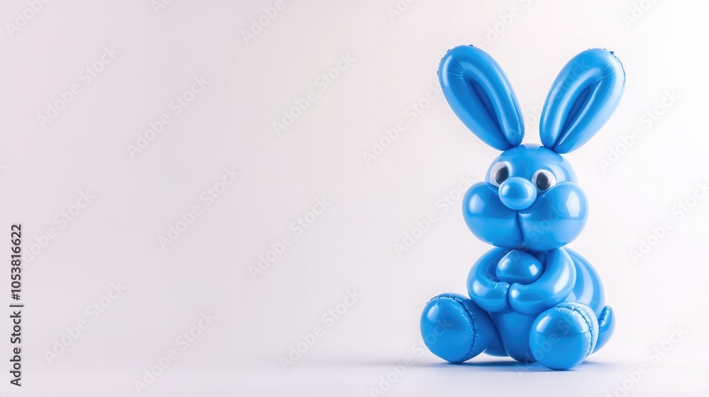 Aufkleber twisted blue balloon rabbit on a white background a playful balloon toy showcasing bunny characteris