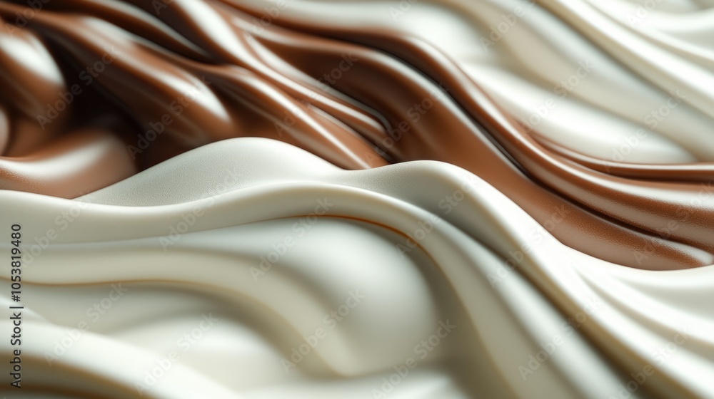 Poster chocolate and white cream texture creating an elegant sweet backdrop