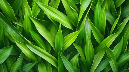 Fototapeta premium A vibrant close-up of lush green leaves creating a natural, textured background.