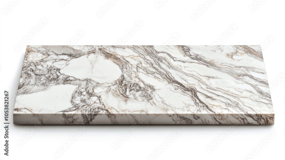 Poster isolated wide square marble stone floor on a white background featuring a clipping path