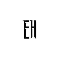 Obraz premium EH monogram logo design letter text name symbol monochrome logotype alphabet character simple logo