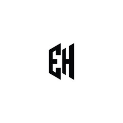 Obraz premium EH monogram logo design letter text name symbol monochrome logotype alphabet character simple logo