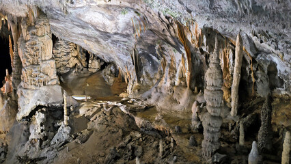Interior of Postojna cave in Slovenia