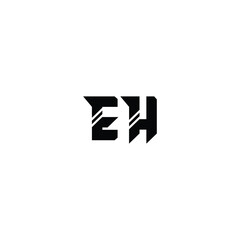 Obraz premium EH monogram logo design letter text name symbol monochrome logotype alphabet character simple logo