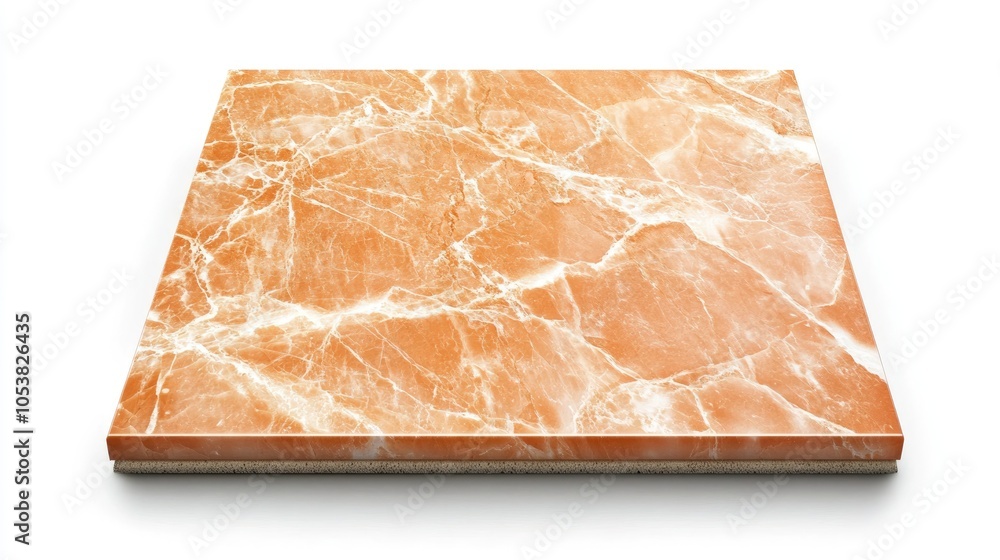 Poster isolated wide square marble stone floor on a white background featuring a clipping path