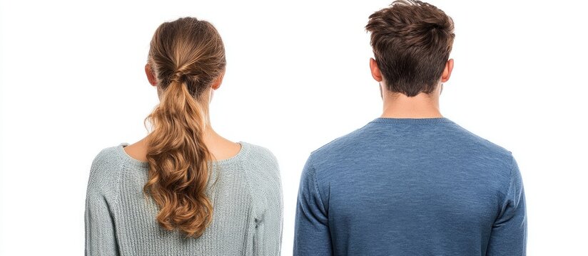 Back View Of Couple Beautiful Friendly Girl And Guy Together Rear View People Collection Backside View Of Person Isolated Over White Background