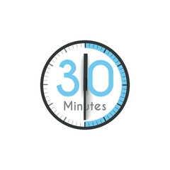 30 Minutes Timer vectors, 30 minutes timer on white color background graphics