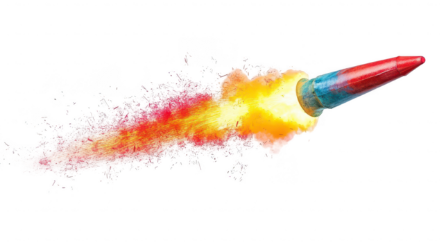 Firework Rocket Icon for Festive Celebrations, New Year Theme, PNG File, Transparent Background