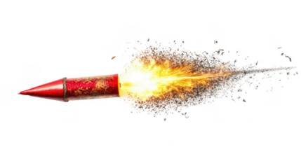 Firework Rocket Icon for Festive Celebrations, New Year Theme, PNG File, Transparent Background