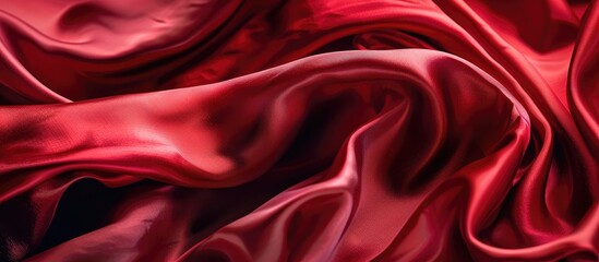 Obraz premium Silk Fabric Ruby Red The Photo Is Intended For Interior Imitation Of Fashion Designer Marketing Architecture Sketch Layout Entourage